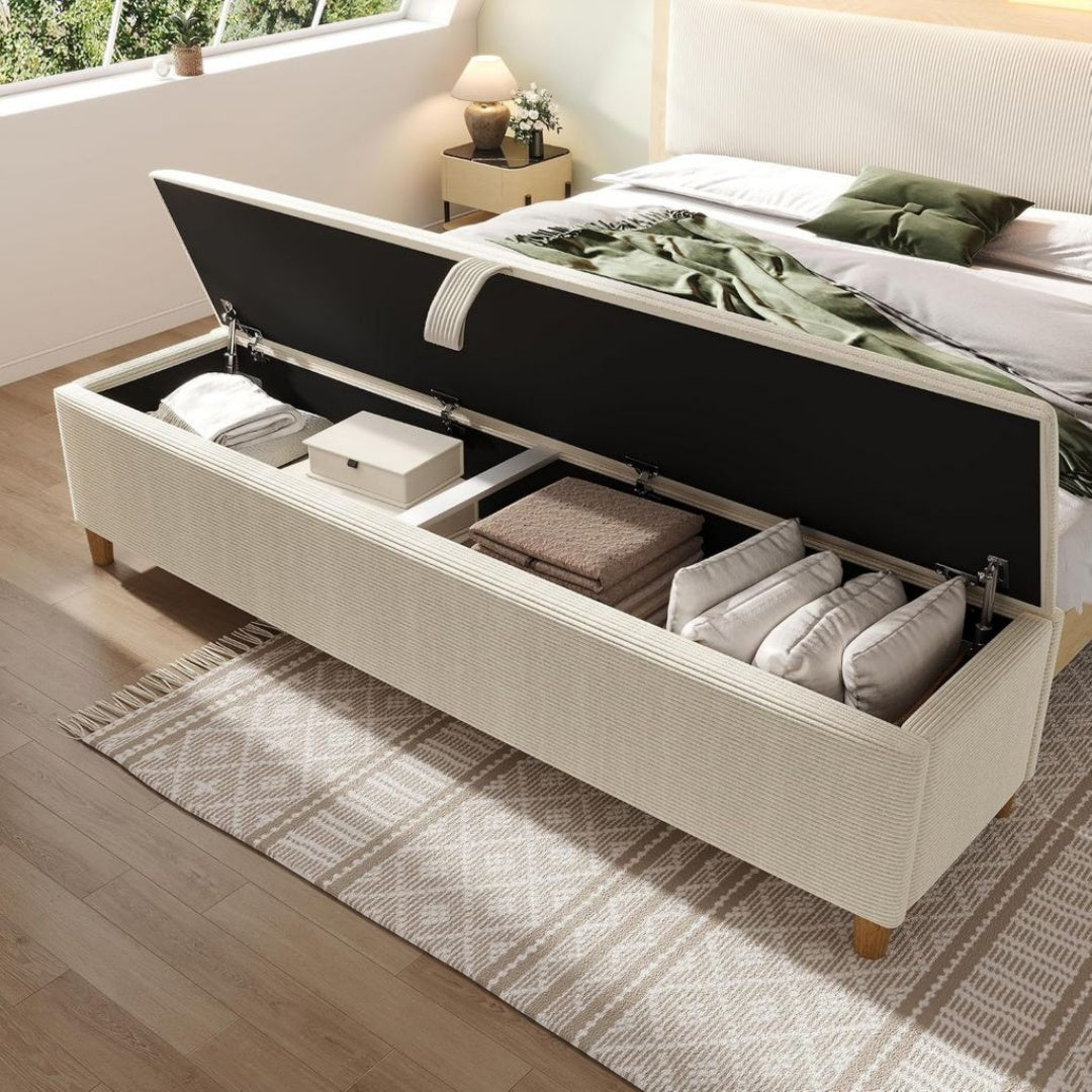 Banc en Bois Massif, Finition Beige
