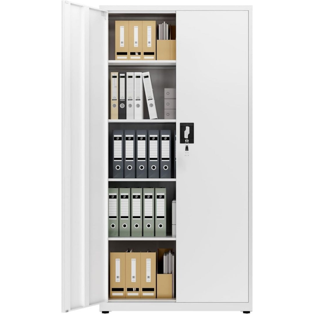 etagere – Acier, Blanc, 80 x 40 x 181.5 cm