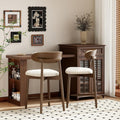 Tabouret de Bar en Bois Massif, Finition Naturel
