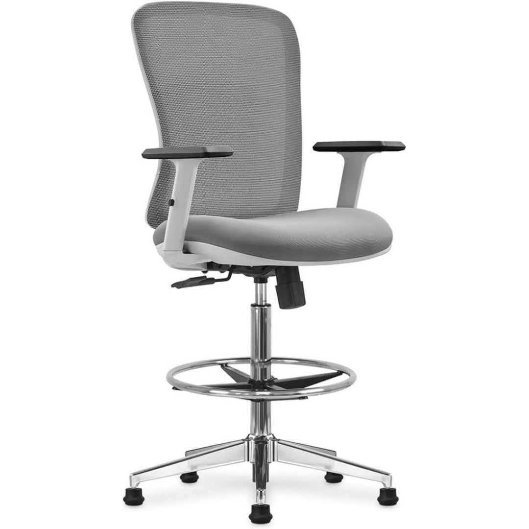 Fauteuil de Bureau Ergonomique, 51 x 46 cm, Couleur Gris