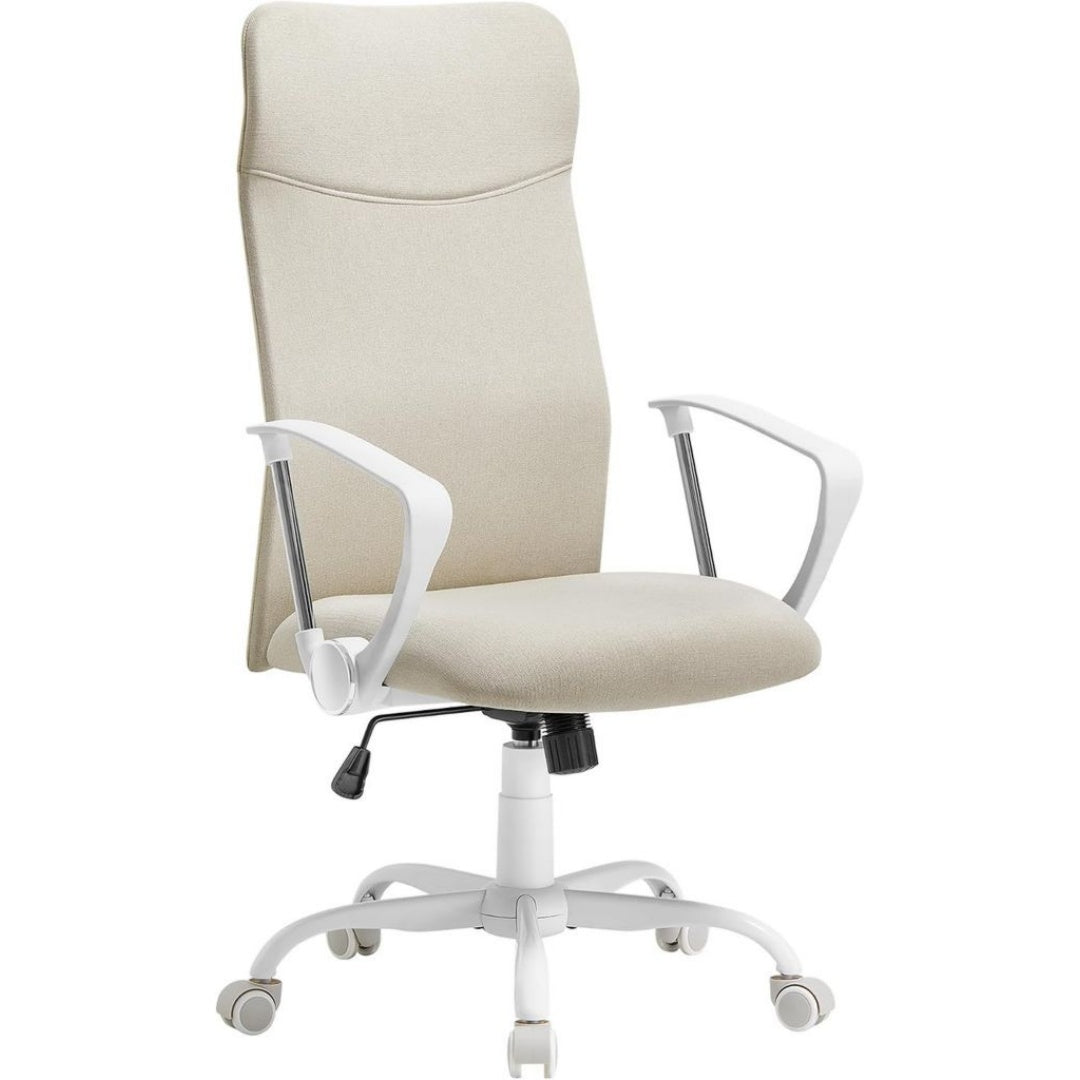 Fauteuil de Bureau Ergonomique en Polyester, Finition Beige
