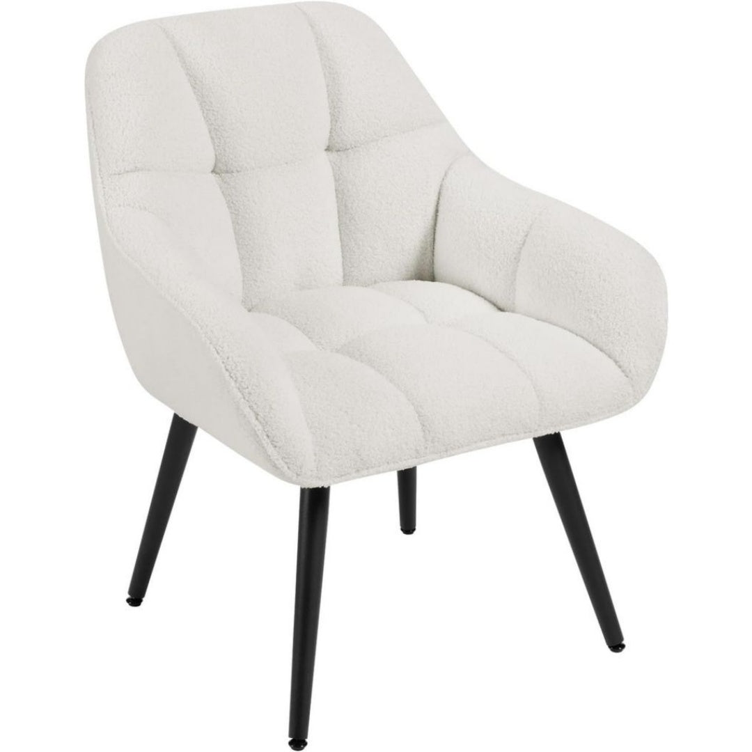 Fauteuil en Contreplaque – fauteuil de salon est recouvert d'un tissu bouclette qui est moelleux