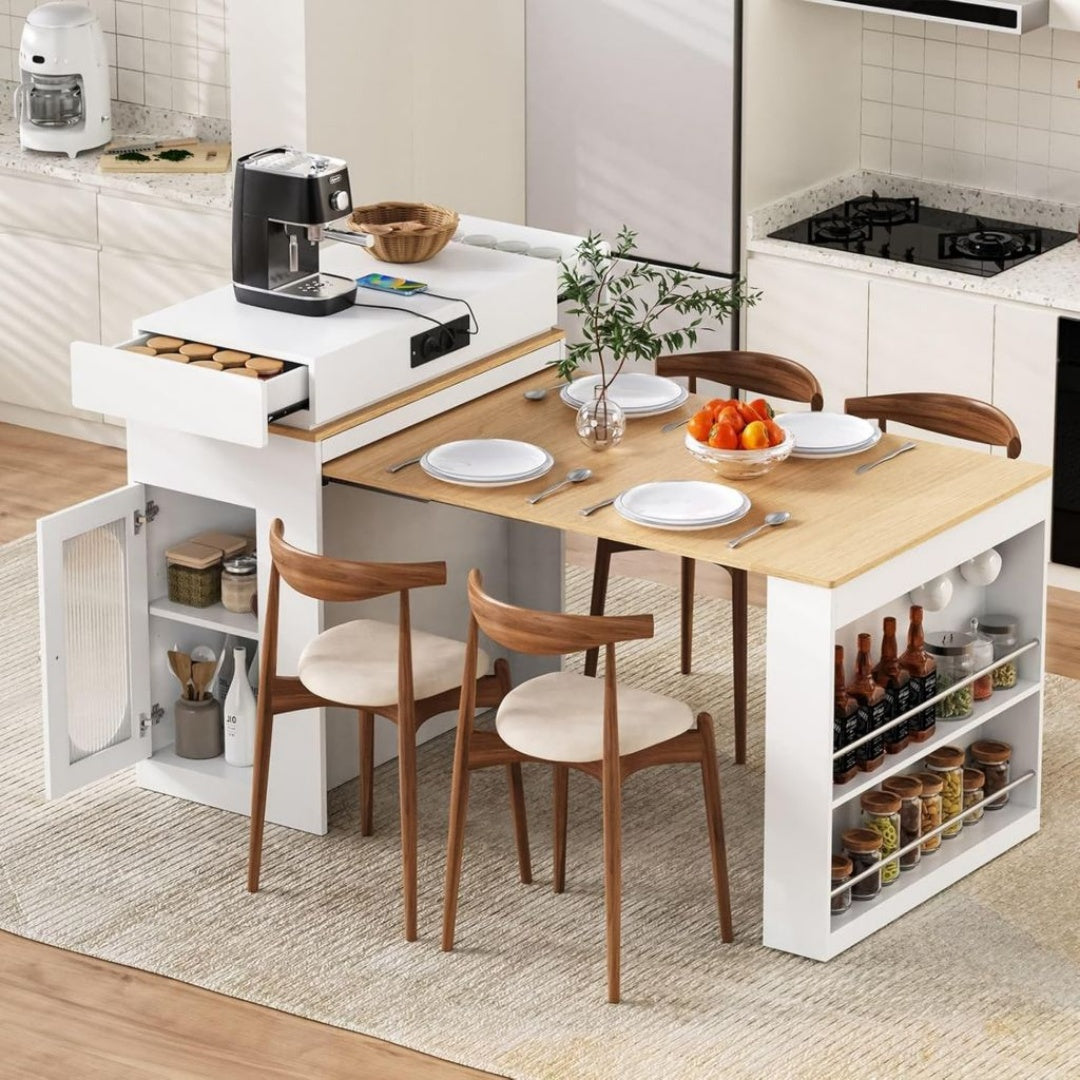 Table a Manger en MDF, Finition Naturel