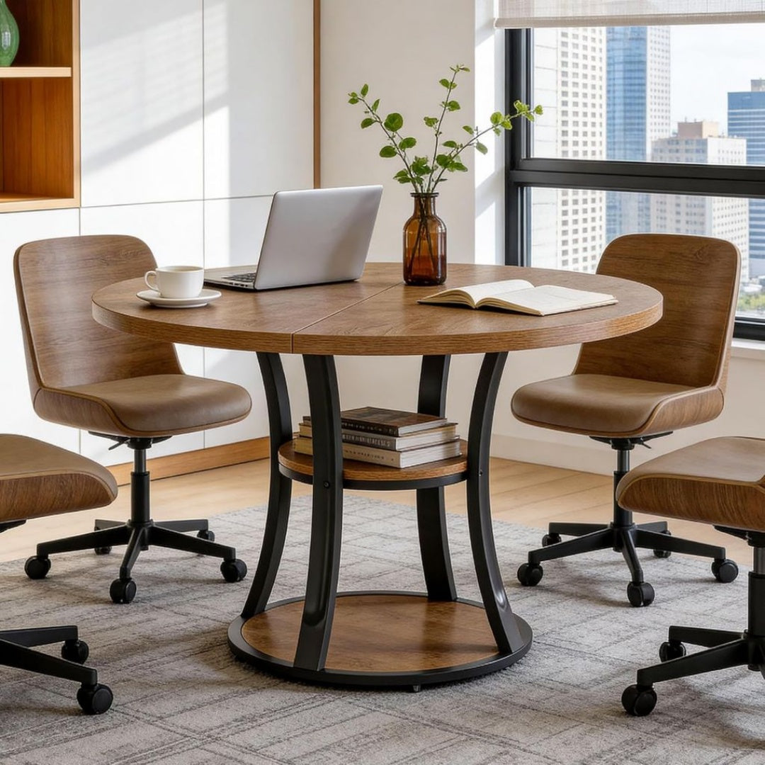 Table a Manger en Acier de Couleur Marron