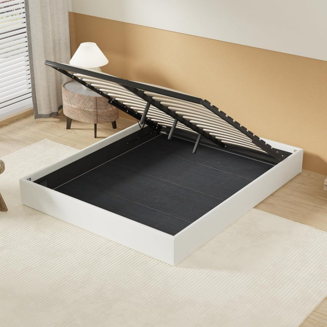 Lit coffre avec cadre en tissu – Lit Coffre avec Rangement