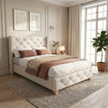 Lit en Velours, Finition Beige
