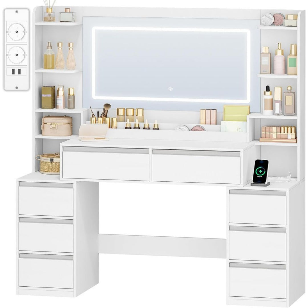 Table d'Appoint en Panneau d'Agglomere, Finition Blanc